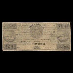 Canada, Jno. Molson (fils), 3 francs : 1 août 1837