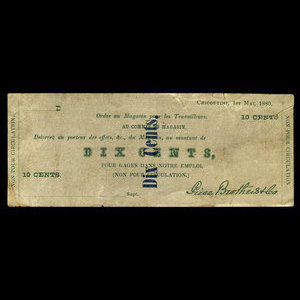 Canada, Price Brothers & Compagnie, Ltée., 10 cents : 1 mai 1880