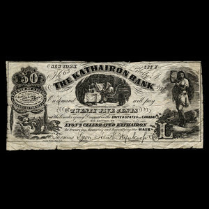 Canada, Kathairon Bank, aucune dénomination : 1887