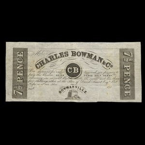 Canada, Charles Bowman & Cie., 7 1/2 pence : 1839