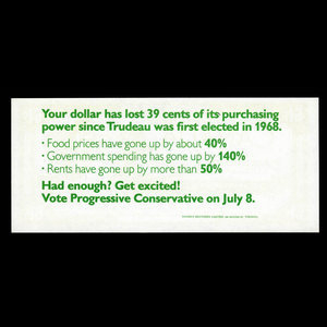 Canada, Parti Progressiste-Conservateur du Canada, 61 cents : 1974