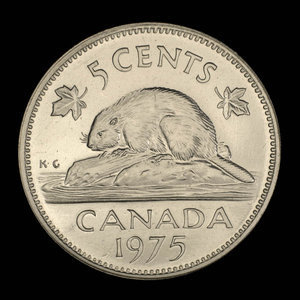 Canada, Élisabeth II, 5 cents : 1975