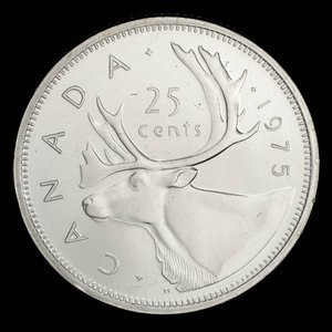 Canada, Élisabeth II, 25 cents : 1975
