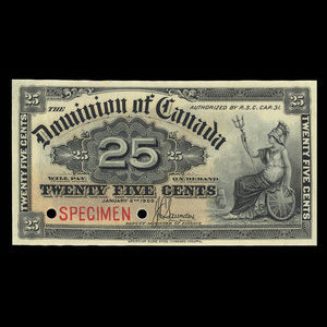 Canada, Dominion du Canada, 25 cents : 2 janvier 1900