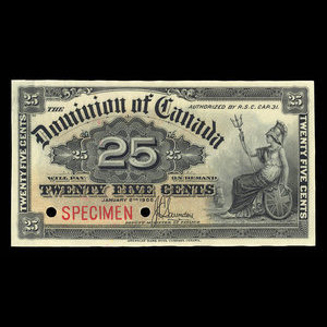 Canada, Dominion du Canada, 25 cents : 2 janvier 1900