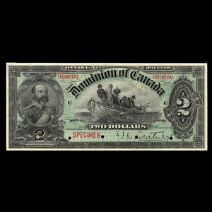 Canada, Dominion du Canada, 2 dollars : 2 juillet 1897