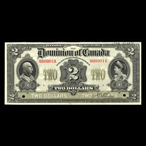 Canada, Dominion du Canada, 2 dollars : 2 janvier 1914