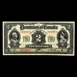 Canada, Dominion du Canada, 2 dollars : 2 janvier 1914