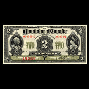 Canada, Dominion du Canada, 2 dollars : 2 janvier 1914