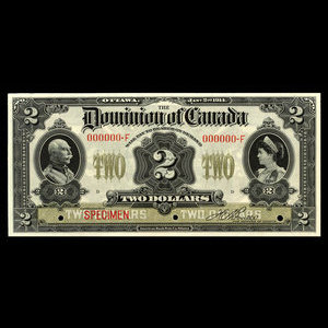 Canada, Dominion du Canada, 2 dollars : 2 janvier 1914