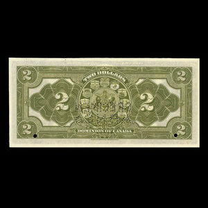 Canada, Dominion du Canada, 2 dollars : 2 janvier 1914