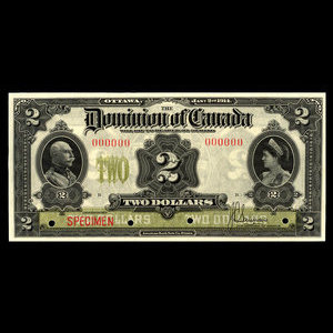 Canada, Dominion du Canada, 2 dollars : 2 janvier 1914