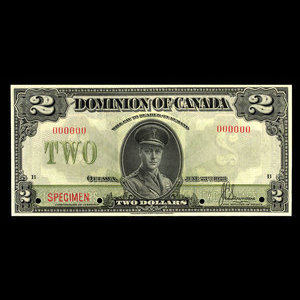 Canada, Dominion du Canada, 2 dollars : 23 juin 1923