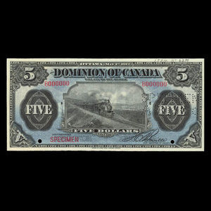 Canada, Dominion du Canada, 5 dollars : 1 mai 1912