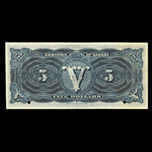 Canada, Dominion du Canada, 5 dollars : 1 mai 1912