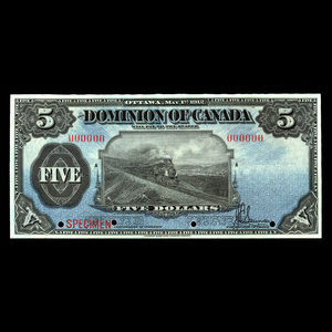 Canada, Dominion du Canada, 5 dollars : 1 mai 1912