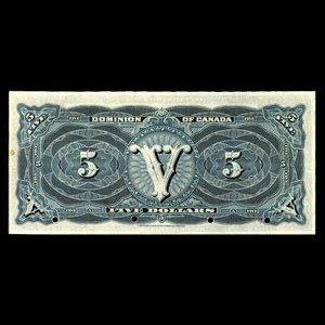 Canada, Dominion du Canada, 5 dollars : 1 mai 1912