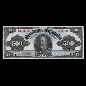 Canada, Dominion du Canada, 500 dollars : 2 janvier 1925