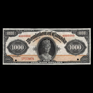 Canada, Dominion du Canada, 1,000 dollars : 2 janvier 1925