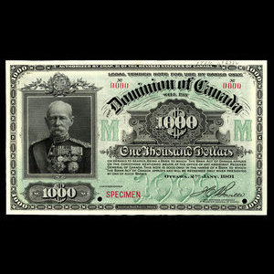 Canada, Dominion du Canada, 1,000 dollars : 2 janvier 1901