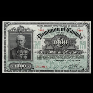 Canada, Dominion du Canada, 1,000 dollars : 2 janvier 1901