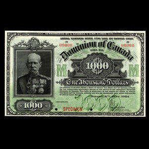 Canada, Dominion du Canada, 1,000 dollars : 2 janvier 1924