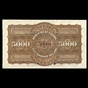 Canada, Dominion du Canada, 5,000 dollars : 2 janvier 1901