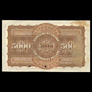 Canada, Dominion du Canada, 5,000 dollars : 2 janvier 1901