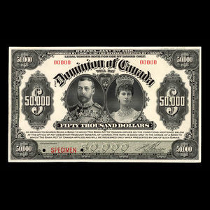 Canada, Dominion du Canada, 50,000 dollars : 2 janvier 1918