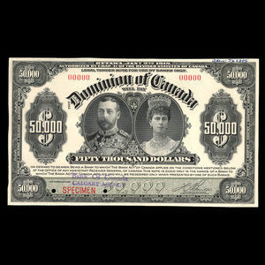 Canada, Dominion du Canada, 50,000 dollars : 2 janvier 1918