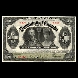 Canada, Dominion du Canada, 50,000 dollars : 2 janvier 1924