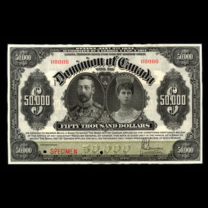 Canada, Dominion du Canada, 50,000 dollars : 2 janvier 1924