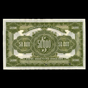 Canada, Dominion du Canada, 50,000 dollars : 2 janvier 1924