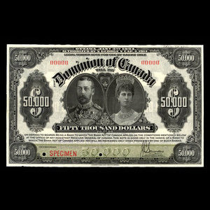 Canada, Dominion du Canada, 50,000 dollars : 2 janvier 1924