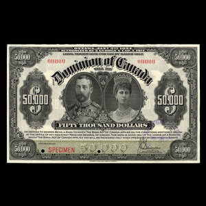 Canada, Dominion du Canada, 50,000 dollars : 2 janvier 1924