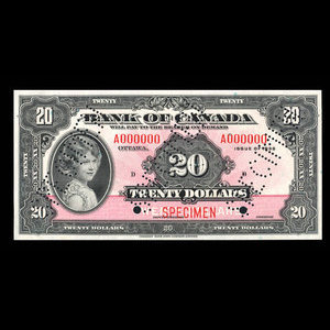 Canada, Banque du Canada, 20 dollars : 1935