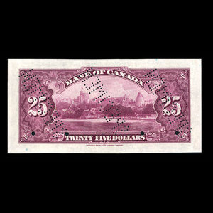 Canada, Banque du Canada, 25 dollars : 6 mai 1935