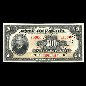 Canada, Banque du Canada, 500 dollars : 1935