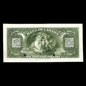 Canada, Banque du Canada, 1,000 dollars : 1935