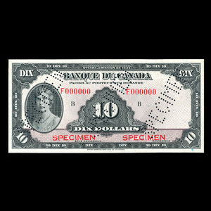 Canada, Banque du Canada, 10 dollars : 1935