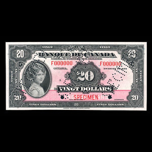 Canada, Banque du Canada, 20 dollars : 1935