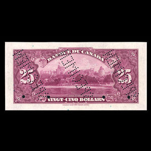 Canada, Banque du Canada, 25 dollars : 6 mai 1935