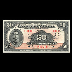 Canada, Banque du Canada, 50 dollars : 1935