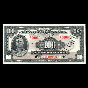 Canada, Banque du Canada, 100 dollars : 1935