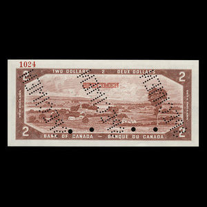Canada, Banque du Canada, 2 dollars : 1954