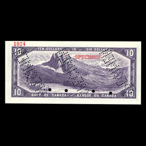 Canada, Banque du Canada, 10 dollars : 1954