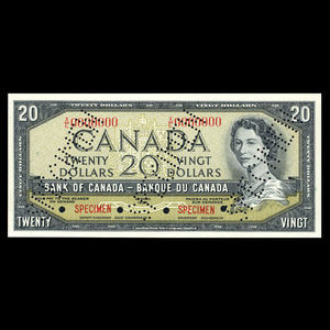 Canada, Banque du Canada, 20 dollars : 1954