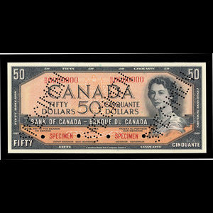 Canada, Banque du Canada, 50 dollars : 1954