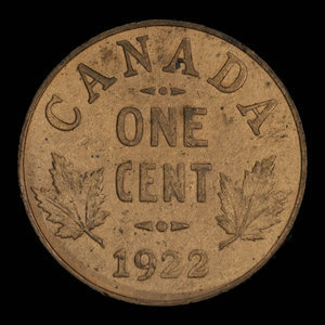 Canada, Georges V, 1 cent : 1922