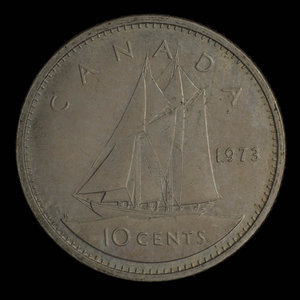 Canada, Élisabeth II, 10 cents : 1973